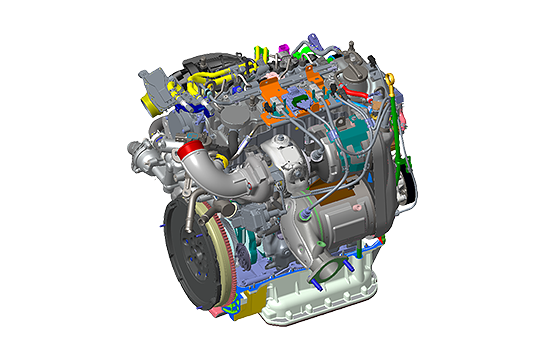 A maximum power of 177 ps at 3,800 rpm and a maximum torque of 430 Nm at 1,500~2,500 rpm.